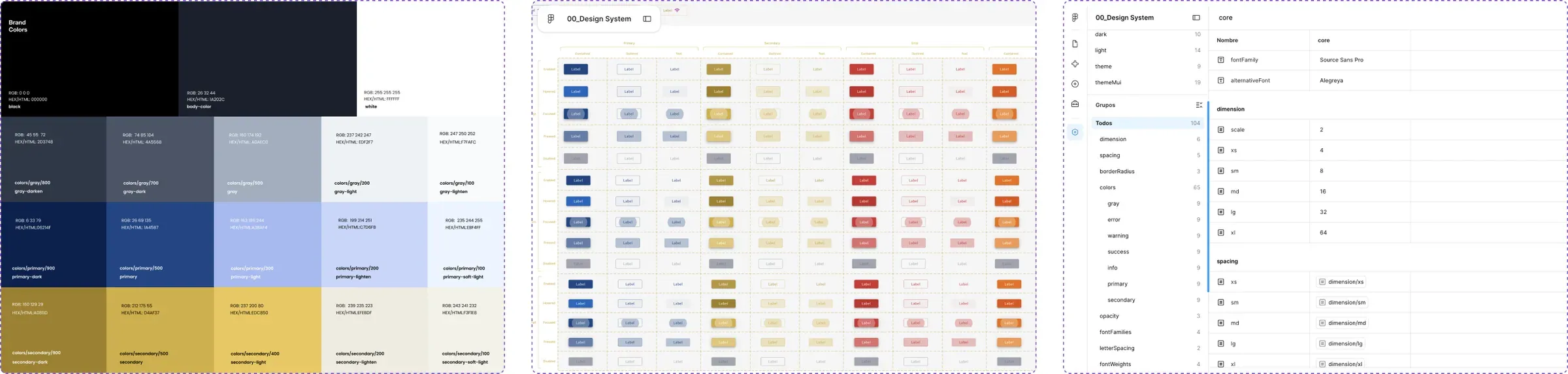 HiFi Hub colour palette, colour-token matrix and design-token documentation