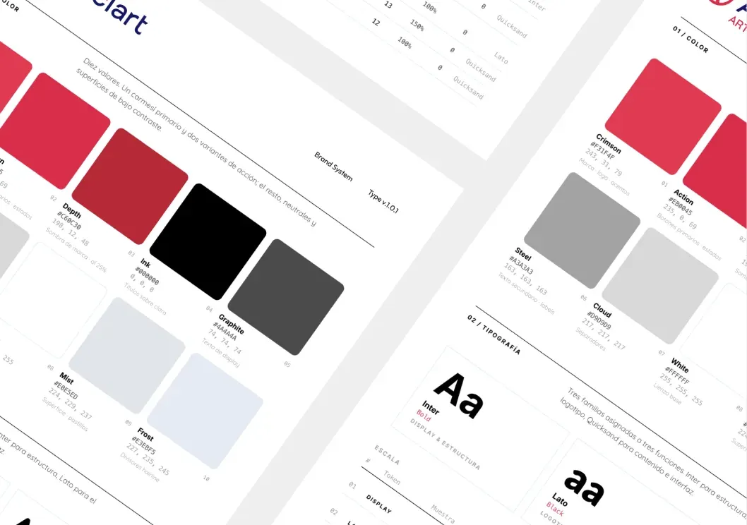 Asociart Core Design System: colour and typography foundations